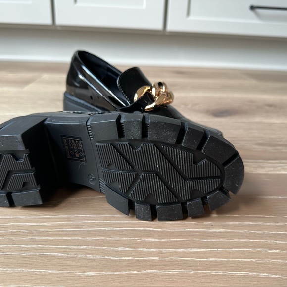 Black patent lug sole loafers. - Picture 2 of 3